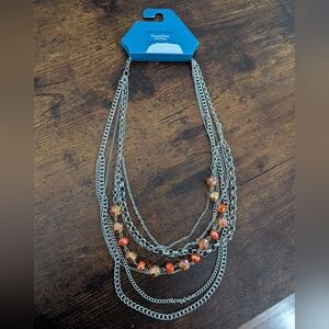 Simply Vera Vera Wang Silver Necklace with Orange Beads
